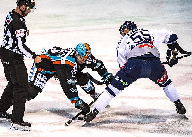 Rick Schofield (EHC Liwest Black Wings Linz), Andrew Sarauer (Hydro Fehervar AV 19)  Eishockey,  EHC Liwest Black Wings Linz vs AV 19 Szekesfehervar