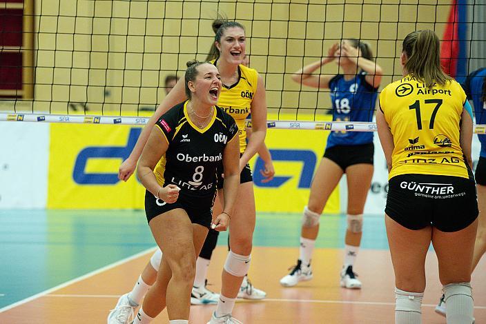 Lisa-Marie Hager (Oberbank Steelvolleys Linz Steg) jubelt, Oberbank Steelvolleys Linz Steg vs VB NÖ Sokol/Post SV, Volleyball Supercup