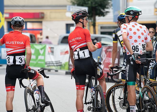 Raphael Kokas (AUT, Team Österreich), Leo Kerschbaumer (AUT, Team Österreich), Im Bergtrikot Marco Schrettl (AUT, Team Auto Eder Bayern) 46. Int. Keine Sorgen,  Junioren Rundfahrt UCI Kat. MJ 2.1, 2. Etappe Rohrbach - Rohrbach