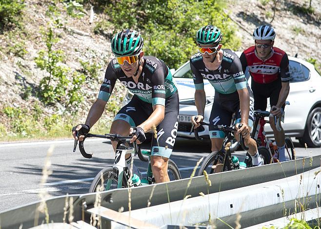 v.l. Patrick Konrad (AUT, Bora - Hansgrohe), Gregor MÃ¼hlberger (AUT, Bora - Hansgrohe), Michael Gogl (AUT, Trek - Segafredo) Herren Elite Rad Strassen Staatsmeisterschaft, Mondsee