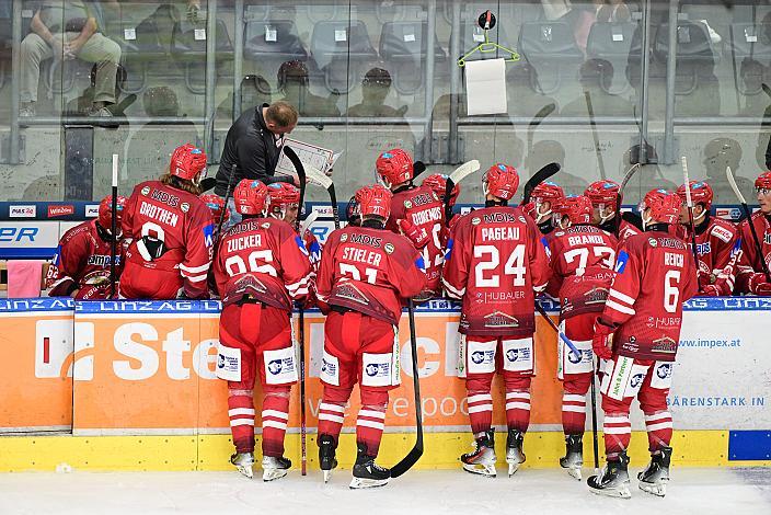 Das Team des EV Landshut (GER, DEL 2) Head Coach Heiko Vogler (EV Landshut) Testspiel, Steinbach Black Wings Linz vs ELV Landshut , Linz AG Eisarena 