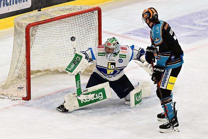 Tormann Jean-Philippe Lamoureux (EC iDM Wärmepumpen VSV), Brian Lebler (Steinbach Black Wings Linz) Win2Day ICE Hockey League,  Steinbach Black Wings Linz vs EC iDM Wärmepumpen VSV,  Linz AG Eisarena 