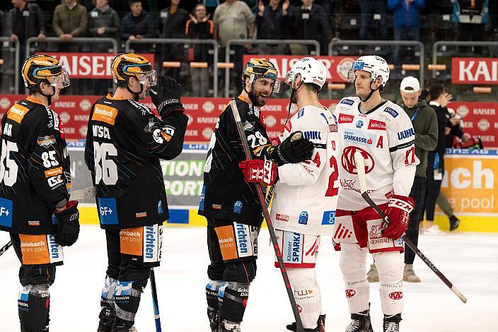 Martin Schumnig (Steinbach Black Wings Linz), Steven Strong (EC KAC) Steinbach Black Wings Linz vs EC KAC, 8. Runde ICE Hockey League, Steinbach Black Wings Linz, Linz AG Eisarena 