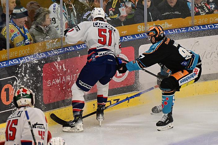 Timothy Campbell (Hydro Fehervar AV 19), Luka Maver (Steinbach Black Wings Linz)  Win2Day ICE Hockey League,  Steinbach Black Wings Linz vs Tiwag Innsbruck - Hydro Fehervar AV 19