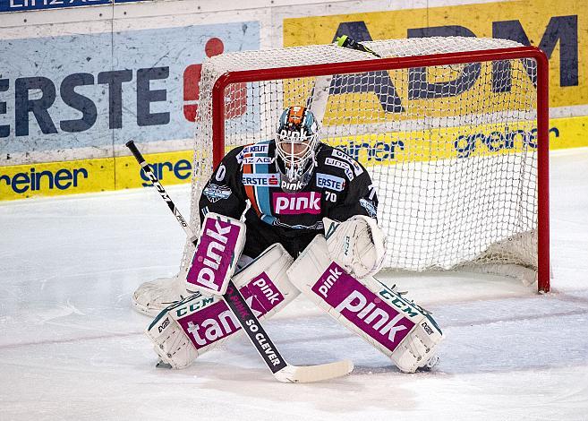 Im Bild: Tormann David Kickert (EHC Liwest Black Wings Linz) Eishockey,  EHC Liwest Black Wings Linz vs Moser Medical Graz 99ers