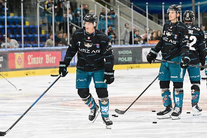 Brian Lebler (Steinbach Black Wings Linz), Philipp Wimmer (Steinbach Black Wings Linz) 8. Runde ICE, Steinbach Black Wings Linz vs EC KAC, Linz AG Eisarena 