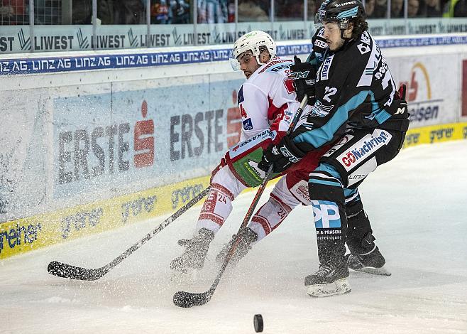 Adrian Rosenberger (EHC Liwest Black Wings Linz), Steven Strong (EC KAC) EHC Liwest Black Wings Linz vs EC KAC