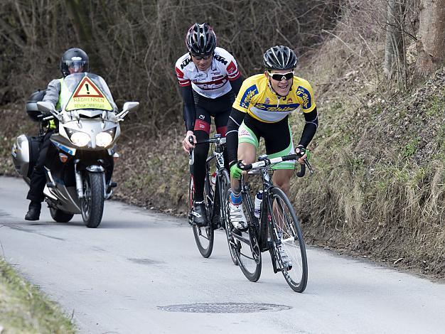 1. ZOIDL Riccardo, AUT, RC ARBOE Wels Gourmetfein, 2. GOLCER Jure, SLO, Tirol Cycling Team im Rennen in Leonding.