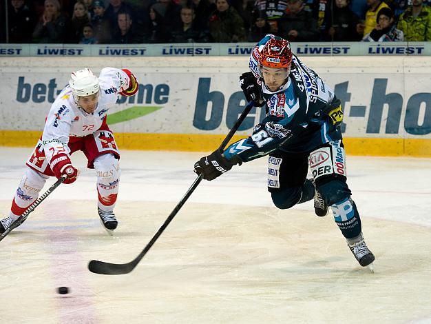 Patrick Spannring, Linz und John Esposito, Bozen, EHC Liwest Black Wings Linz vs HCB Suedtirol, Bozen