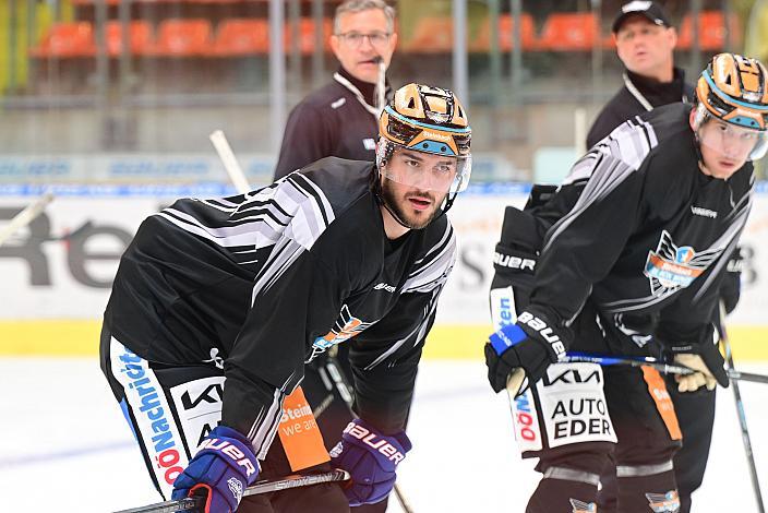  Greg Moro (Steinbach Black Wings Linz) Erstes Eistraining, Steinbach Black Wings Linz , Linz AG Eisarena