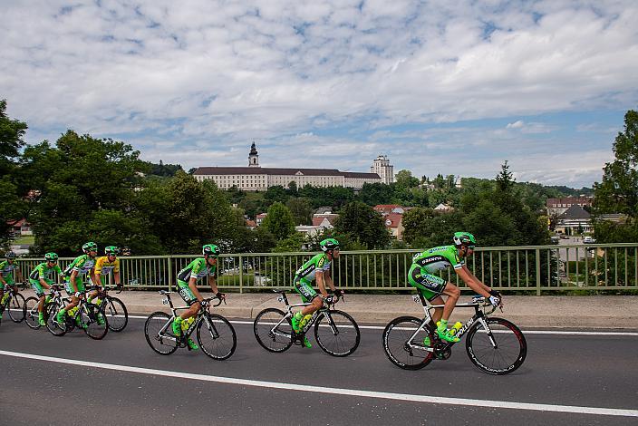 Sieger der 1. Etappe Nicola Ruffoni (ITA, Bardiani CSF) im Gelben Trikot in Kremsmünster, 2. Etappe Mondsee - Steyr, 68. Int. Österreich-Rundfahrt-Tour of Austria (2.1)