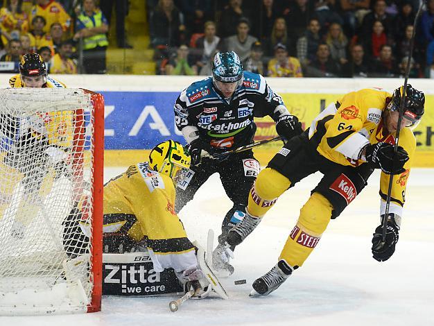 Brett Engelhardt, Linz vor tormann Matthew Zaba, Vienna, EHC Liwest Black Wings Linz vs UPC Vienna Capitals