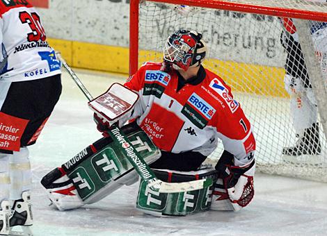 Seamus Kotyk, Tormann, HC Tiroler Wasserkraft Innsbruck, war der beste des Tiroler Teams.