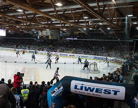 Volles Haus in Linz, EHC Liwest Black Wings Linz vs HC Orli Znojmo, 6. Semifinale