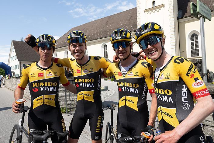 Sieger Johannes Staune-Mittet (NOR, Team Jumbo-Visma), Aktivster Fahrer Rick Pluimers (NED, Jumbo-Visma Development Team), Axandre van Petegem (Bel, Jumbo-Visma Development Team),  Jumbo-Visma Development Team Herren Elite, U23, Radliga, GP Vorarlberg, Nenzing