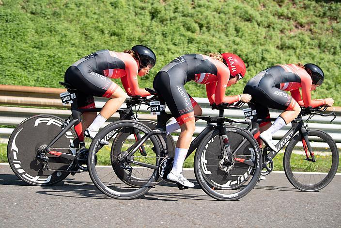 Sarah Rijkes (AUT, Ceratizit WNT Pro Cycling Team), Christina Schweinberger (AUT, Doltcini - Van Eyck Sport) , Kathrin Schweinberger (AUT, Doltcini - Van Eyck Sport), Teamzeitfahren MYGYM Master Race am Salzburg Ring, Zeitfahren, ÖRV RadLiga, Radsport, Radliga, ÖRV, Damen Elite, 