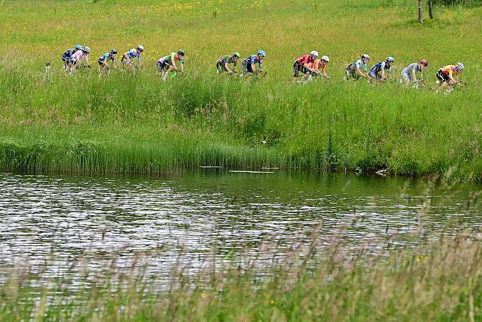 die Ausreisser mit Viktor Soenens (BEL, Soudal - Quickstep Devo Team), Richard Riska (SVK, Hrinkow Advarics), Emanuel Zangerle (AUT, Team Vorarlberg), Milan Kadlec (CZE, Team Elkov Crypto4me), Otto van Zanden (NED, Azerion  - Villa Valkenburg) 4. Etappe Aigen - Schlägl - Aigen - Schlägl, Oberösterreich Rundfahrt