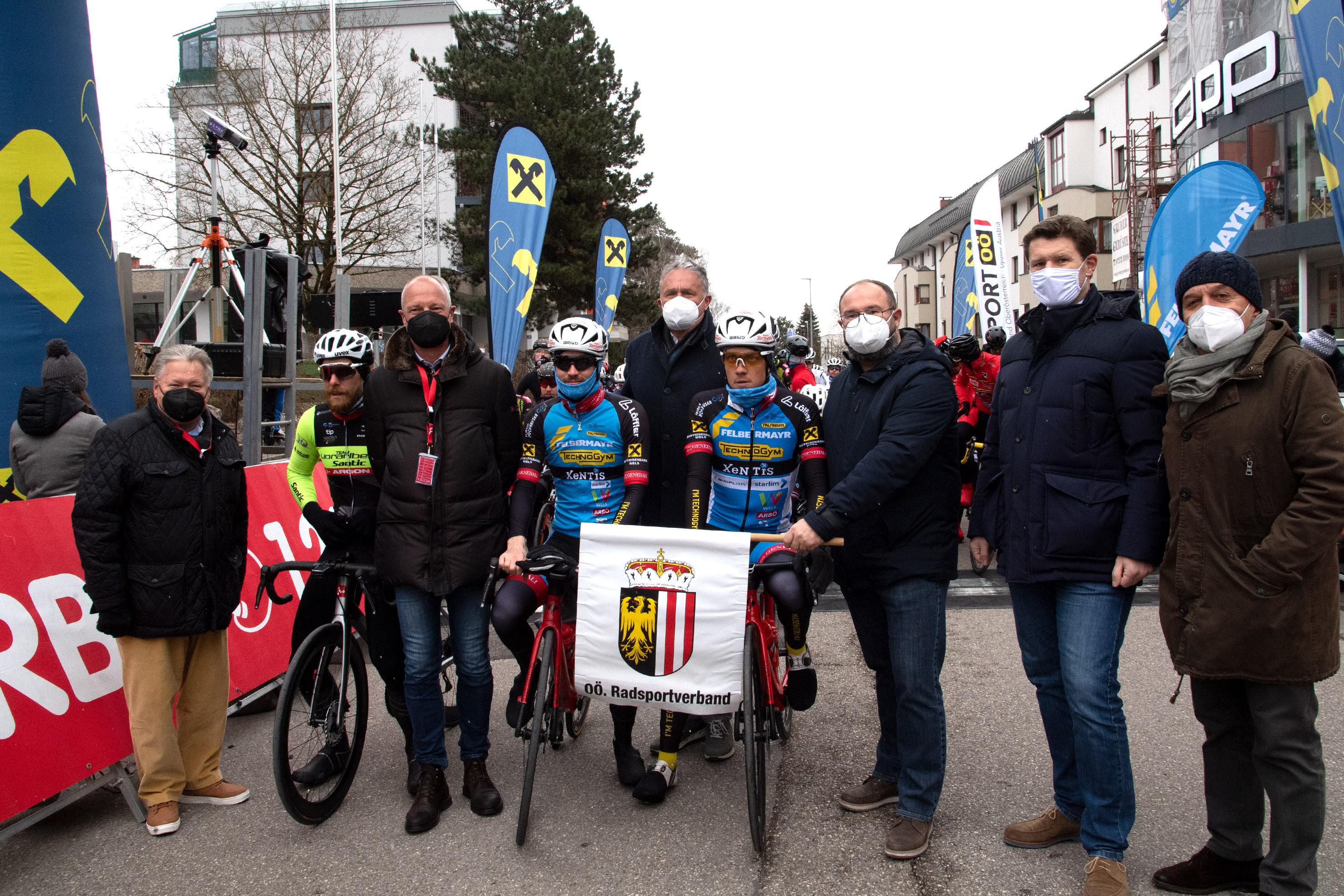 Filippo Fortin (ITA, Team Vorarlberg), Riccardo Zoidl (AUT, Team Felbermayr Simplon Wels), Stephan Rabitsch (AUT, Team Felbermayr Simplon Wels), Herren Elite, U23, Radliga, 60. Radsaison-Eröffnungsrennen Leonding, Oberösterreich 