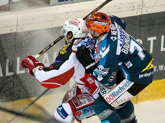 Gregor Baumgartner, Linz und Martin Schumnig, EC KAC, EHC Liwest Black Wings Linz vs EC KAC