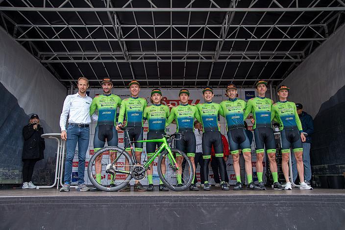 Team Hrinkow Advarics Mannschaftssieger Radliga, Sportlicher Leiter Matej Mugerli, Manuel Bosch, Daniel Eichinger, Marvin Hammerschmid, Raphael Hammerschmid, Timon Loderer, Rainer Kepplinger, Ziga Horvat, Jaka Primozic, Radsport, Herren Radliga, Kufstein, Tirol, Radliga Finale 2022 