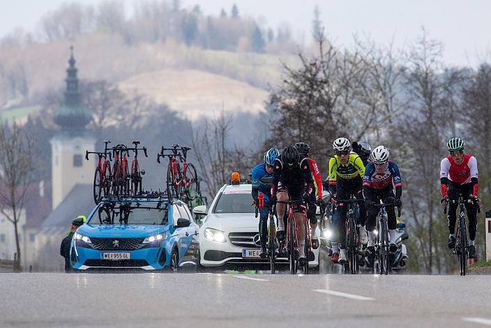 Ausreisser mit Martin Messner (AUT, WSA KTM Graz pb Leomo), Matthias Reutimann (SUI, Team Vorarlberg),  Felix Engelhardt (GER, Tirol KTM Cycling Team), Florian Kierner (Team Felbermayr Simplon Wels), Herren Elite, U23, Radliga, 60. Raika Kirschbluetenrennen, Wels, Oberösterreich