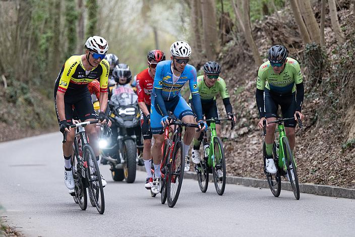 Moran Vermeulen (AUT, Team Vorarlberg), Riccardo Zoidl (AUT, Team Vorarlberg), Jaka Primozic (SLO, Hrinkow Advarics), Riccardo Verza (ITA, Hrinkow Advarics) Herren Elite, U23, Radliga, 62. Radsaison-Eröffnungsrennen Leonding, Oberösterreich 