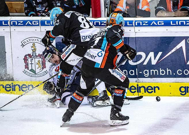 Dan DaSilva (EHC Liwest Black Wings Linz), Brian Lebler (EHC Liwest Black Wings Linz), EHC Liwest Black Wings Linz vs AV 19 Szekesfehervar