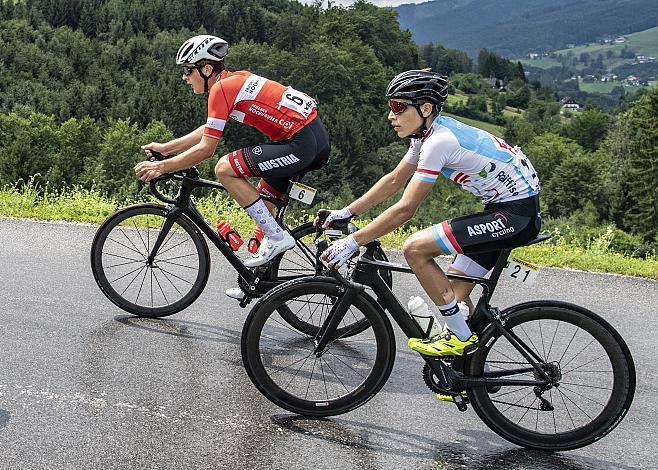 Maximilian Schmidbauer (AUT), Tim Karier (LUX), 3. Etappe Bad Wimsbach - Gmundner Berg, OberÃ¶sterreich Junioren Rundfahrt