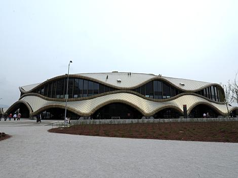 Das Stadion Arena Stozice, in Laibach Austragungsort der Eishockey WM, Division 1, Gruppe A