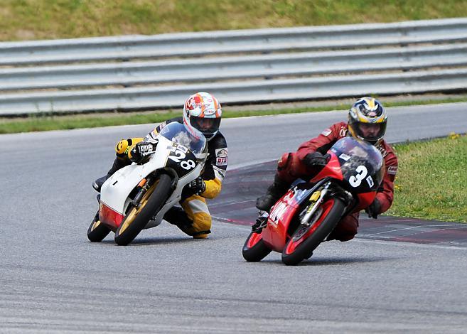 #3 Robert Zwidl, AUT, Klasse 125ccm, Honda RS und #28 Franz Dorfner, AUT, MBA