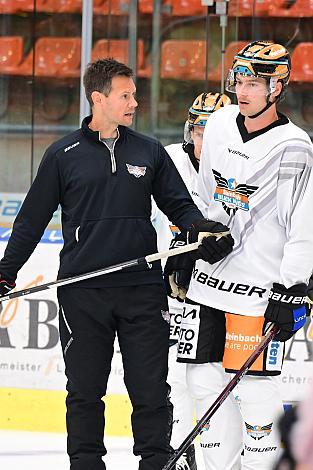 Head Coach Philipp Lukas (Steinbach Black Wings Linz) Erstes Eistraining, Logan Roe (Steinbach Black Wings Linz), Steinbach Black Wings Linz , Linz AG Eisarena