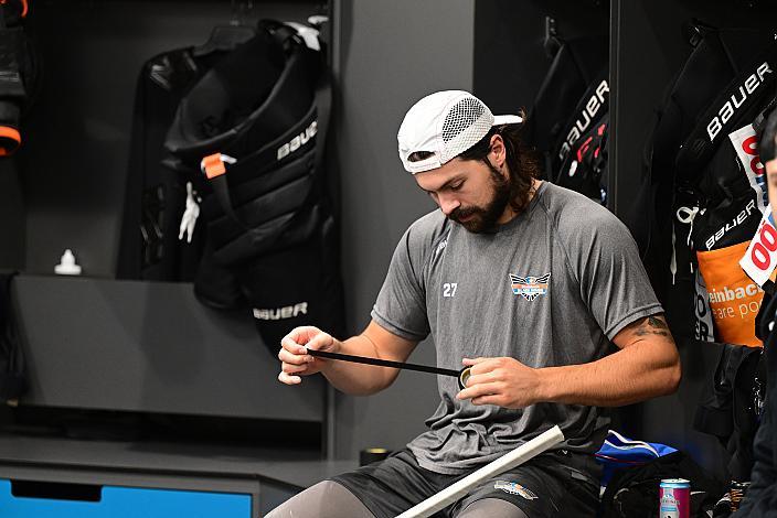 Shawn St.Amant (Steinbach Black Wings Linz) Saisonstart Pressegespräch, Steinbach Black Wings Linz Linz AG Eisarena 