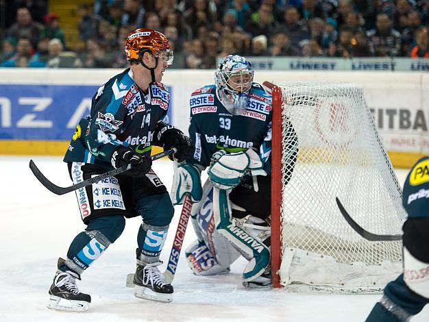 Lorenz Hirn und Curtis Murphy, Linz, EHC Liwest Black Wings Linz vs MOSER MEDICAL GRAZ99ers