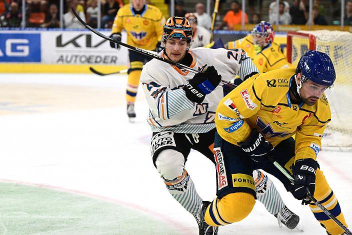 Kilian Rappold (Steinbach Black Wings Linz), Milan Doudera (HC Motor Ceske Budejovice) Testspiel, Steinbach Black Wings Linz vs HC Motor Ceske Budejovice , Linz AG Eisarena 