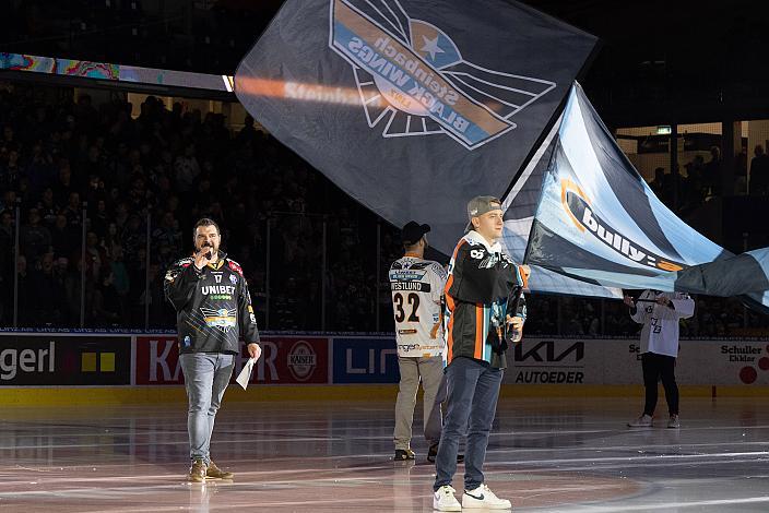 Hallensprecher Adrian Lukas, Steinbach Black Wings Linz vs HCB Südtirol Alperia, Viertelfinale, 6. Runde ICE Hockey League, Linz AG Eisarena 