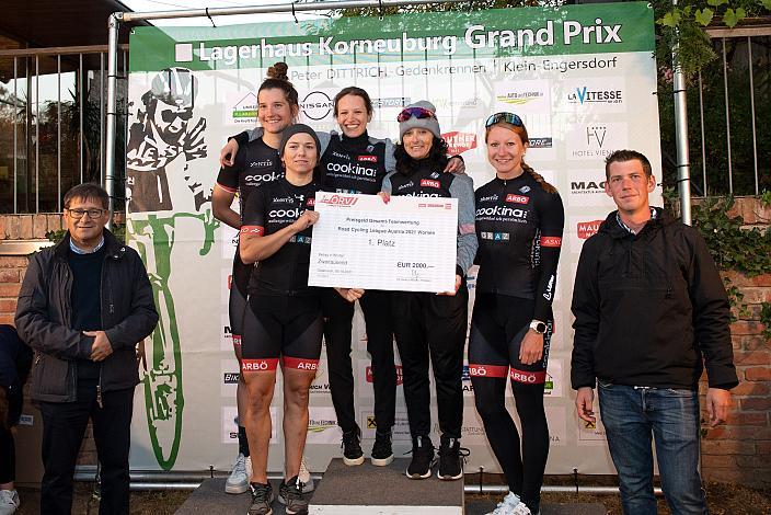 Das Team Cookina ARBÖ ASKÖ Graz RLM Stmk 30. Peter Dittrich Gedenkrennen - Lagerhaus Korneuburg Grand Prix ÖRV RadLiga  Klein-Engersdorf, Damen 