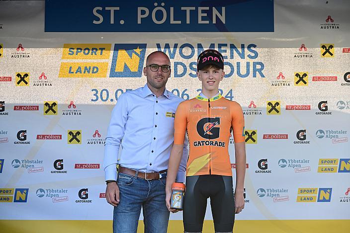 Führender Kids Trophy Marc Hierschläger (AUT) 30.05.2024 Rad 1b Etappe Sportland NOE WOMENS  KIDS Tour