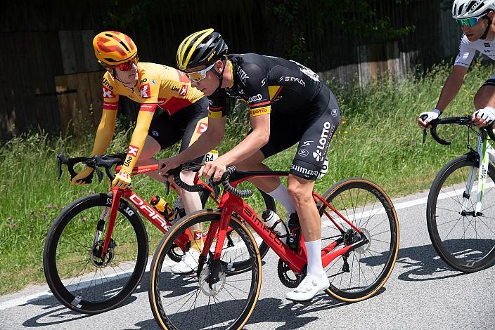 Die Ausreisser mit Kim Alexander Heiduk (GER, Team Lotto Kern Haus), Maceij Paterski (POL, Voster ATS Team), Sindre  Kulset (NOR, Uno-X Pro Cycling Team)   3. Etappe Traun - Hinterstoder, Int. Raiffeisen Oberösterreich Rundfahrt UCI Kat. 2.2