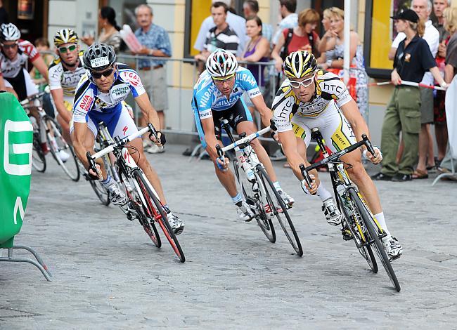 Bernhard Eisel Team Columbia vor Paco Wrolich und Peter Pichler und Star Mark Cavendish Team Columbia