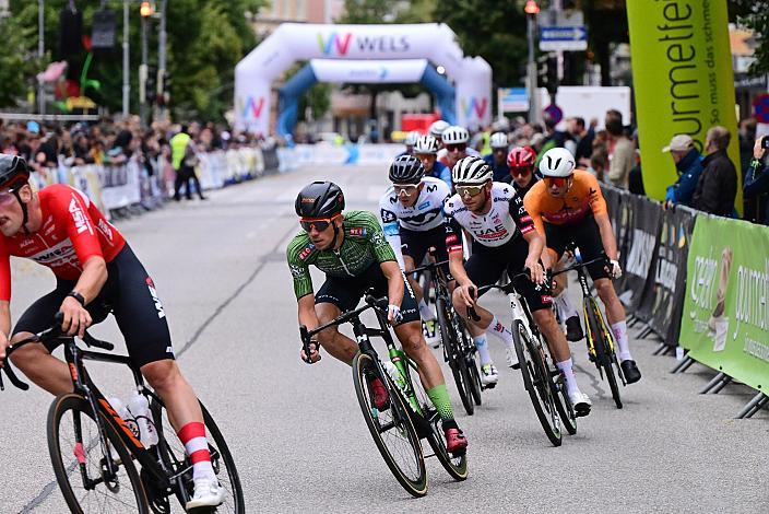 Riccardo Zoidl (AUT, Hrinkow Advarics), Felix Grossschartner (AUT, UAE Team Emirates - XRG), Gregor Mühlberger (AUT, Movistar Team), Herrenrennen, Kriterium Wels, 