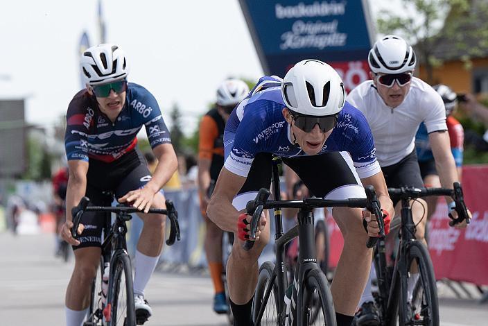 Sieger Paul Viehböck (AUT, Auto Eder Walding) 3. Platz Johannes Koch (AUT, ARBÖ Felt Felbermayr) Herren Elite, U23, Road Cycling League Austria, 62. Raika Kirschbluetenrennen, Wels, Oberösterreich