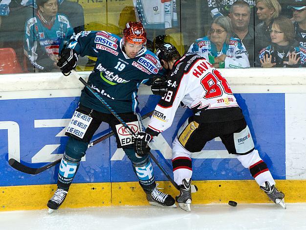 Andrew Jacob Kozek, Linz und Adam Havlik, Znaim,  EHC Liwest Black Wings Linz vs HC Orli Znojmo