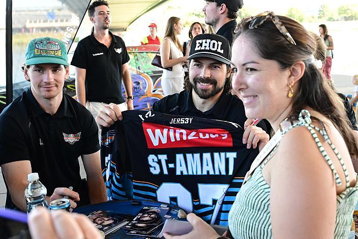 Graham Knott (Steinbach Black Wings Linz), Shawn St.Amant (Steinbach Black Wings Linz) Die Steinbach Black Wings Linz,  TeamPräsentation,  Steinbach Black Wings Linz