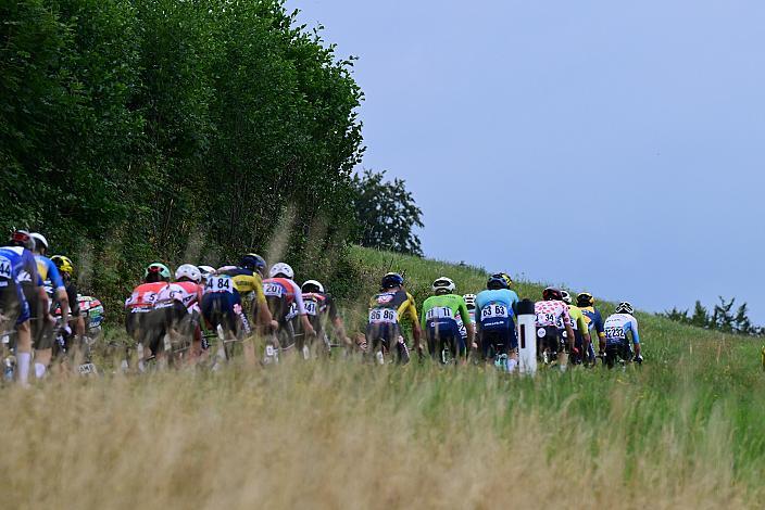 Das Peloton in der 3. Etappe,  51. Int. Oberösterreich Junioren Rundfahrt, Bad Wimsbach - Strass im Attergau