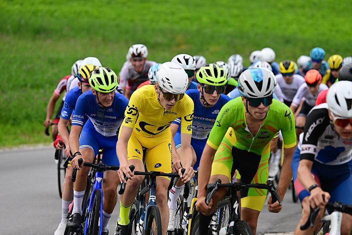 Im Gelben Trikot des Gesamtführenden Jasper Verbrugge (BEL, Acrog-Tormans), 50. OÖ Junioren Rundfahrt, 2. Etappe Sarleinsbach - Sarleinsbach