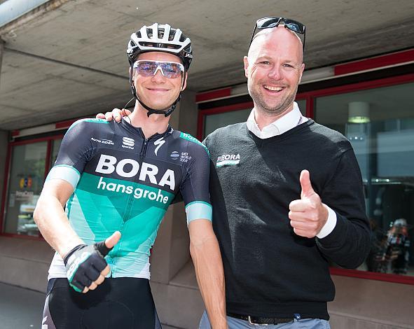 Felix Grossschartner (AUT, Bora - Hansgrohe) und Christian Pömer, sportlicher Leiter bei Bora Hansgrohe,  Tolmezzo -  Sappada 176km
Felix Grossschartner (AUT, Bora - Hansgrohe) und Christian PÃ¶mer, sportlicher Leiter bei Bora Hansgrohe,  Tolmezzo - 