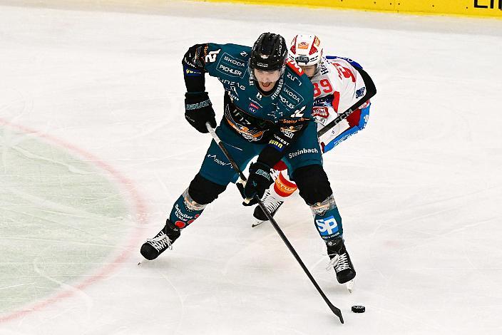 Brady Shaw (Steinbach Black Wings Linz), Raphael Herburger (EC KAC) 8. Runde ICE, Steinbach Black Wings Linz vs EC KAC, Linz AG Eisarena 