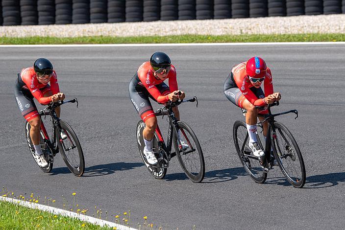 Sarah Rijkes (AUT, Ceratizit WNT Pro Cycling Team), Christina Schweinberger (AUT, Doltcini - Van Eyck Sport) , Kathrin Schweinberger (AUT, Doltcini - Van Eyck Sport), Teamzeitfahren MYGYM Master Race am Salzburg Ring, Zeitfahren, ÖRV RadLiga, Radsport, Radliga, ÖRV, Damen Elite, 