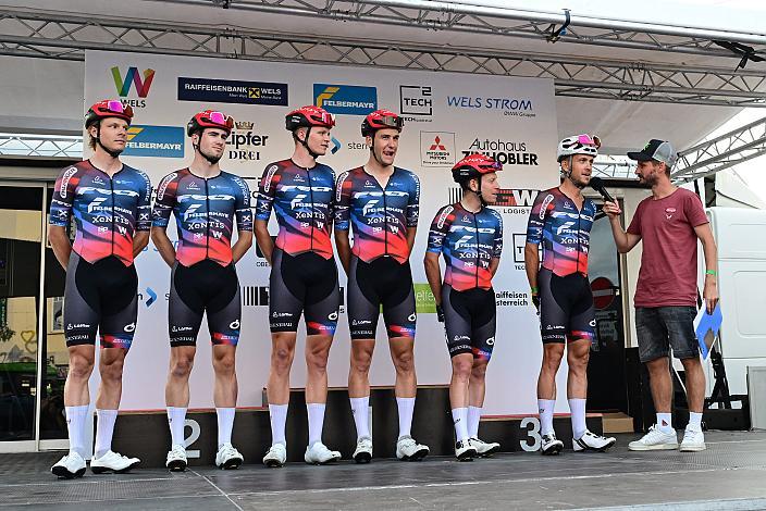 Team Felt - Felbermayr (AUT) mit Riccardo Zoidl (AUT, Team Felt - Felbermayr), Hermann Pernsteiner (AUT, Team Felt - Felbermayr), Sebastian Schönberger (AUT, Team Felt - Felbermayr),  25. Welser Innestadt Kriterium 