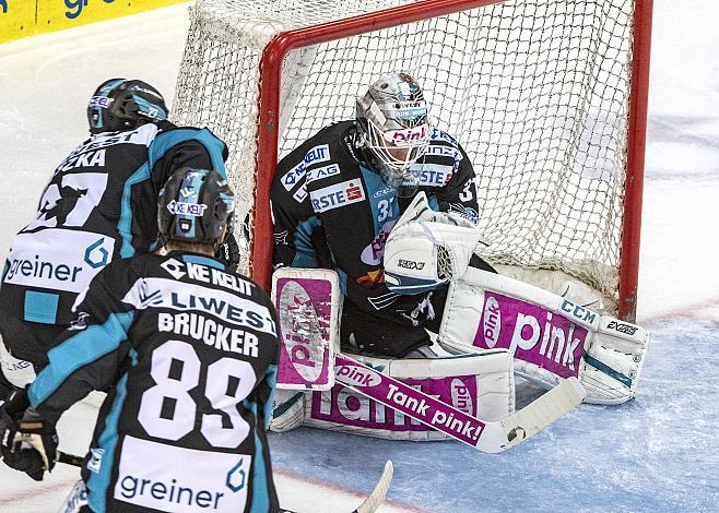 Tormann David Kickert (EHC Liwest Black Wings Linz) EHC Liwest Black Wings Linz vs HC TWK Innsbruck Die Haie